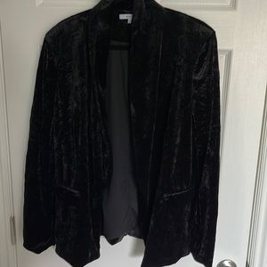 Ro & De black crushed velvet blazer